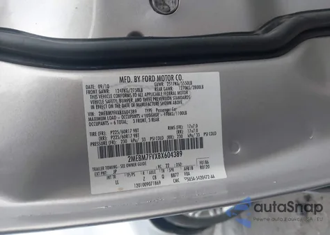 2011 Mercury Grand Marquis Ls from USA, damaged, VIN 2MEBM7FVXBX604389